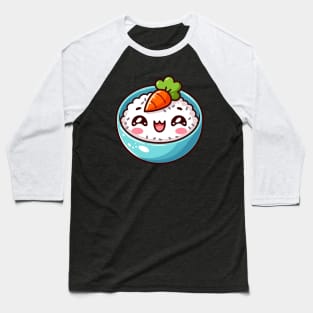 Charming Kawaii Rice Bowl Baseball T-Shirt